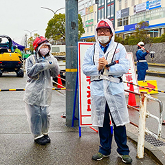 兵庫県神戸市須磨区名谷　工事現場周辺での歩行者および車両の交通誘導